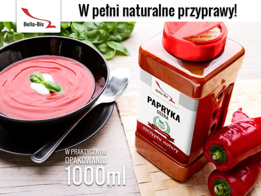PAPRYKA CZERWONA OSTRA - Słoik 500 g